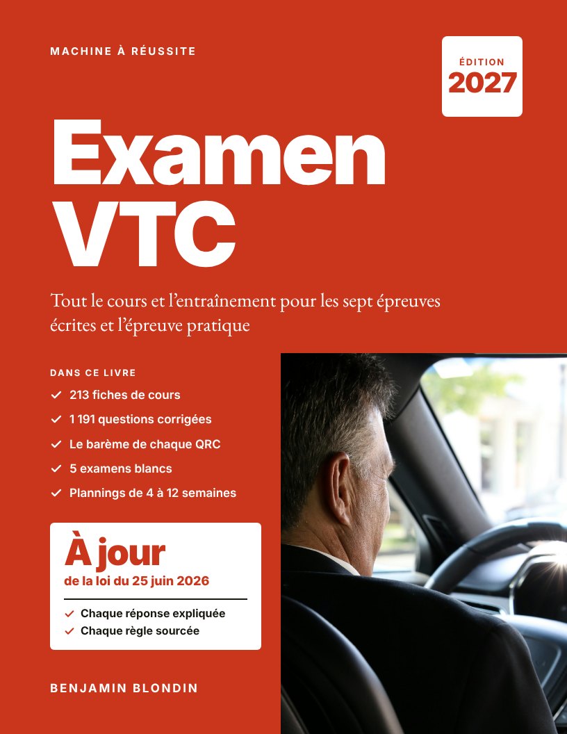 Couverture du livre Machine à Réussite · Examen VTC 2027, de Benjamin Blondin